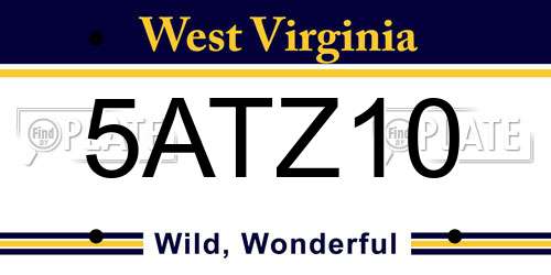 5ATZ10 West Virginia License Plate