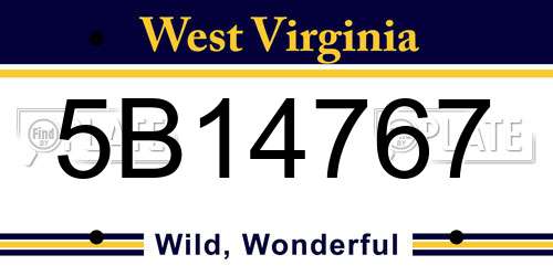 5B14767 West Virginia License Plate