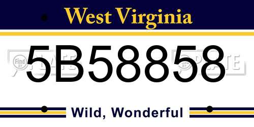 5B58858 West Virginia License Plate