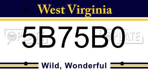 5B75B0 West Virginia License Plate