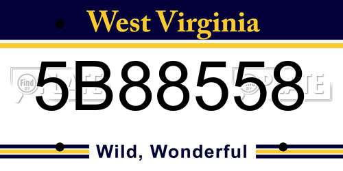 5B88558 West Virginia License Plate
