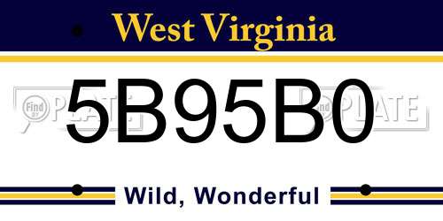 5B95B0 West Virginia License Plate