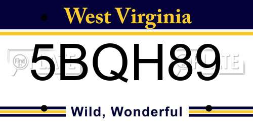 5BQH89 West Virginia License Plate