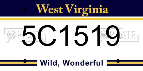 5C1519 West Virginia License Plate