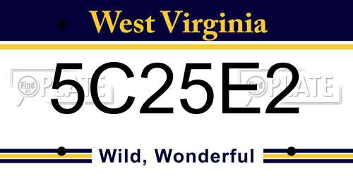 5C25E2 West Virginia License Plate