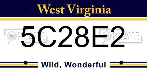 5C28E2 West Virginia License Plate