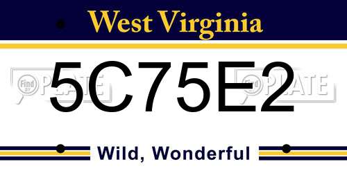 5C75E2 West Virginia License Plate