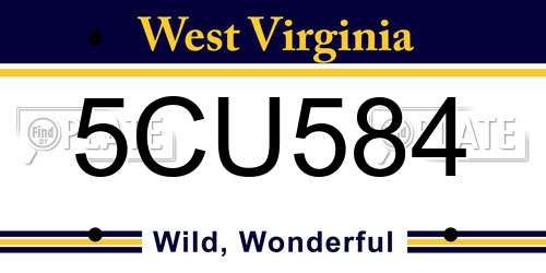 5CU584 West Virginia License Plate