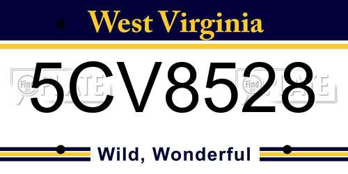 5CV8528 West Virginia License Plate