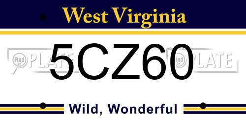 5CZ60 West Virginia License Plate