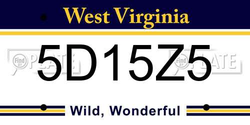 5D15Z5 West Virginia License Plate