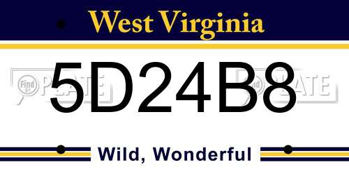 5D24B8 West Virginia License Plate