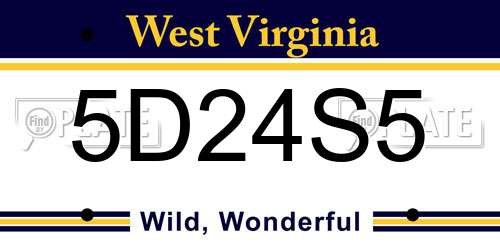 5D24S5 West Virginia License Plate