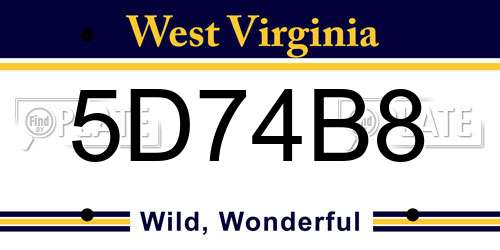 5D74B8 West Virginia License Plate