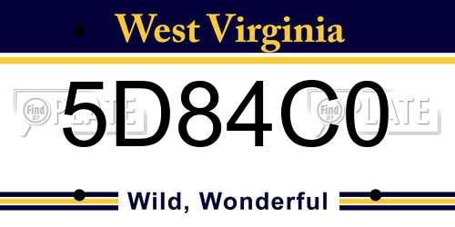 5D84C0 West Virginia License Plate