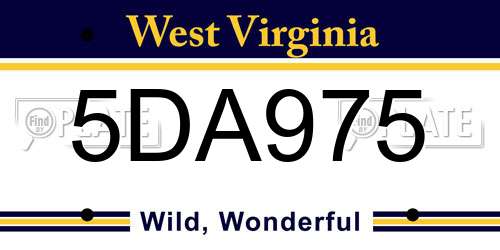 5DA975 West Virginia License Plate