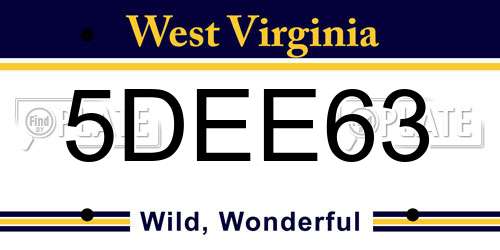 5DEE63 West Virginia License Plate