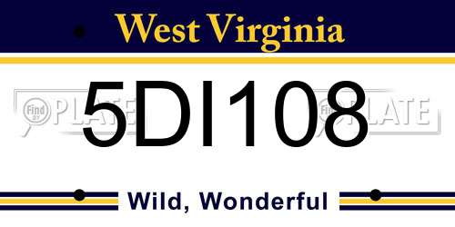 5DI108 West Virginia License Plate