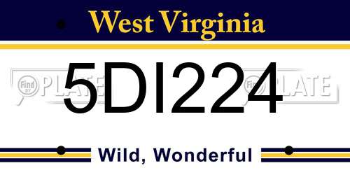 5DI224 West Virginia License Plate