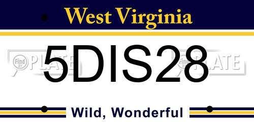 5DIS28 West Virginia License Plate
