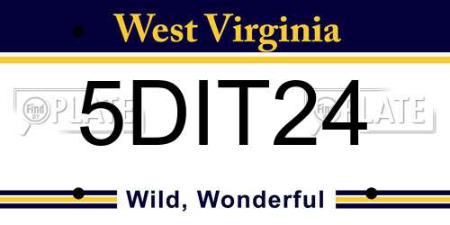 5DIT24 West Virginia License Plate