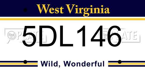 5DL146 West Virginia License Plate