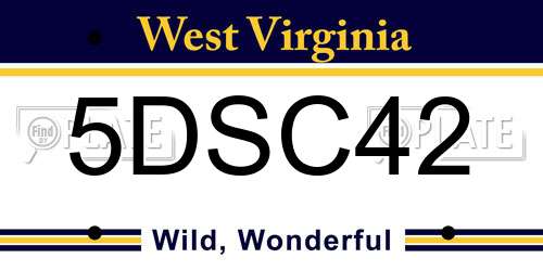 5DSC42 West Virginia License Plate