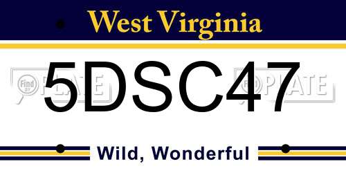 5DSC47 West Virginia License Plate