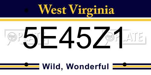 5E45Z1 West Virginia License Plate