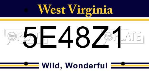 5E48Z1 West Virginia License Plate