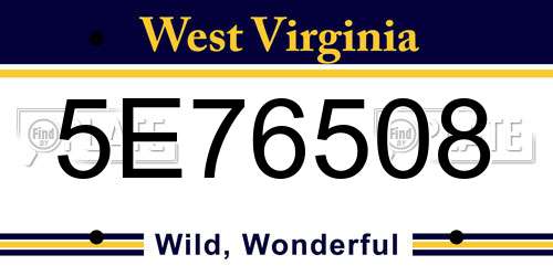 5E76508 West Virginia License Plate
