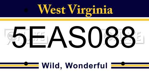5EAS088 West Virginia License Plate