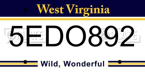 5EDO892 West Virginia License Plate