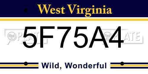 5F75A4 West Virginia License Plate