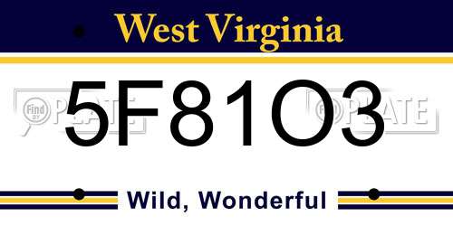 5F81O3 West Virginia License Plate