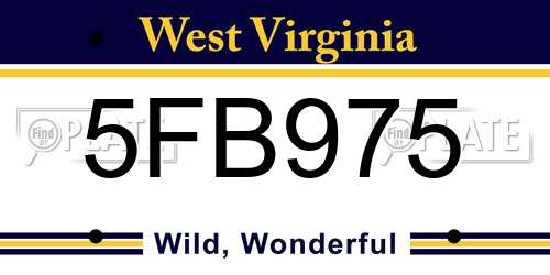 5FB975 West Virginia License Plate