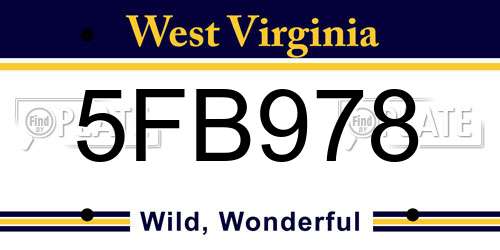 5FB978 West Virginia License Plate