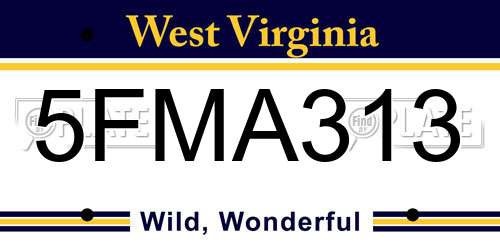 5FMA313 West Virginia License Plate