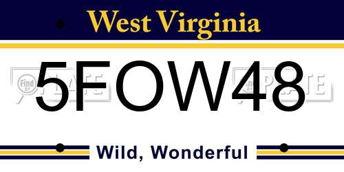 5FOW48 West Virginia License Plate