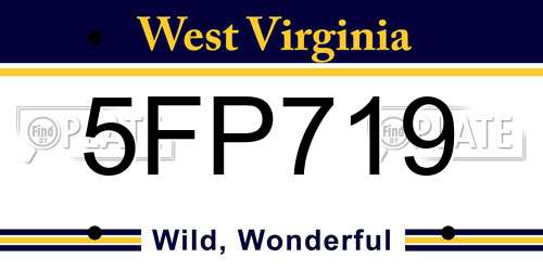 5FP719 West Virginia License Plate