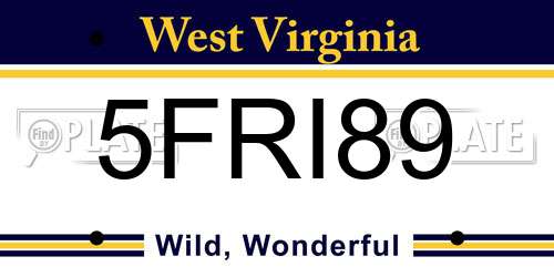 5FRI89 West Virginia License Plate