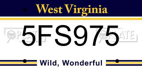 5FS975 West Virginia License Plate