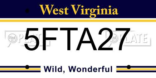 5FTA27 West Virginia License Plate