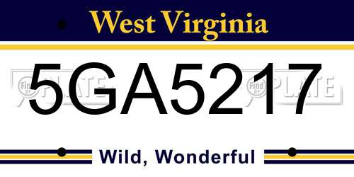 5GA5217 West Virginia License Plate