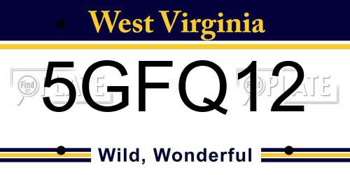 5GFQ12 West Virginia License Plate