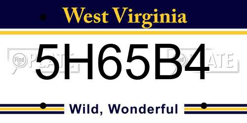5H65B4 West Virginia License Plate