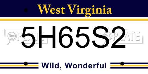 5H65S2 West Virginia License Plate