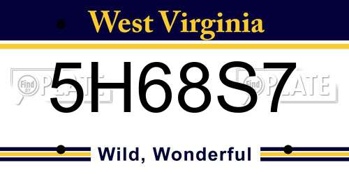 5H68S7 West Virginia License Plate