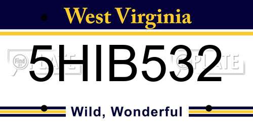5HIB532 West Virginia License Plate