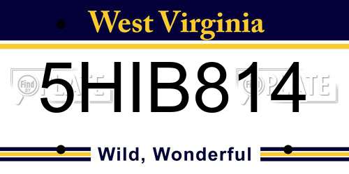 5HIB814 West Virginia License Plate